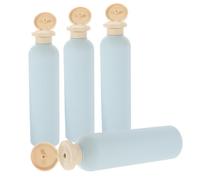 minkissy Set 4 Bottiglie di Plastica per Shampoo Ricaricabili 260Ml con Coperchio a Scatto Flaconi Dispenser Vuoti per Lozioni e Bagnoschiuma per Doccia Bagno e Viaggi