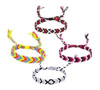 minkissy Set 4 Pezzi Bracciali Bohemien Intrecciati a Mano in Cotone Colore Assortito, Stile Etnico Regolabile, per o Welfare Aziendale Colore