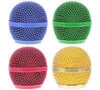 minkissy Set 4 Pz Griglie di Ricambio per Microfono a Rete Colorate, Copertura Antipolvere Resistente per Microfoni Dinamici, Accessori per Strumenti Musicali Protezione Anti-interferenze