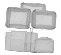 minkissy Set 7 Pezzi Cubi da Imballaggio Valigia Organizer da Viaggio Pieghevoli Grigi Borse Portaoggetti per Vestiti Scarpe e Accessori, Kit Leggero per Viaggi di Lavoro e Vacanze