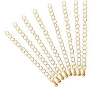 minkissy Set 8 Pezzi Catene di Estensione 14k Oro Giallo 60mm per Braccialetti e Collane Fai da Te, Catene Resistenti e Lucide per Creazione Gioielli, Accessori Versatili per