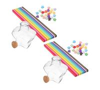 minkissy Set Bottiglie dei Desideri Trasparenti con Coperchio, Contenitori di Plastica per Origami Fai da Te, Decorazione per Scrivania e Regali Creativi, 2 Bottiglie con 1080 Stelle