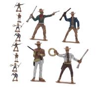 minkissy Set da 12 Mini Figure di Cowboy in Plastica per Statuette Educative del Selvaggio West per Giochi e Decorazioni a Tema Western Accessori per Feste e Apprendimento Storico