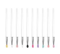 minkissy Set Di 10 Pennelli Per Ombretto E Labbra Con Manico in Stick Glitterato Pennello Per Labbra in Silicone Strumento Portatile Per Il Trucco Da Donna Per Feste Di Viaggio Quotidiane