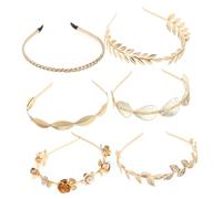 minkissy Set Di 6 Cerchietti Con Foglie in Metallo Cerchietti Finti Per Donne E Ragazze Eleganti Copricapi Da Festa Per Spose E Accessori Da Dea