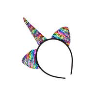 minkissy Set di Cerchietti con Paillettes E Glitter con Orecchie di Gatto E Unicorni per Feste Ragazzi E Ragazze Adulti