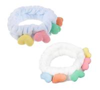 minkissy Set Di Fasce Elastiche Love - 2 Pezzi Perfette Per Lavare Il Viso Truccarsi Spa E Gestire I