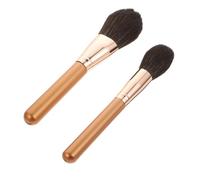 minkissy Set Di Pennelli Per Il Trucco Ad Alta Densità 2 Pennelli Per Sfumare Per Fondotinta Liquido Con Manici in Legno