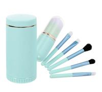 minkissy Set Di Pennelli Per Il Trucco Con Custodia - Strumenti Per Il Trucco 6 in 1 - Perfetto Per Casa Viaggi E Lavoro