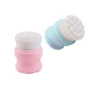 minkissy Spazzola per Pulizia Viso e Materiale Delicato sulla Pelle 2 Pezzi in Silicone Adatta per Regalo di Natale Setole in Fibra Doppia Faccia per Massaggio Delicato