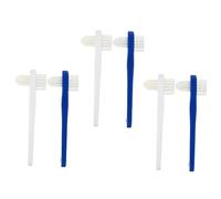 minkissy Spazzolino Da Denti Per Dentiere a Doppia Testa 6 Pezzi Set Setole Morbide Manico Spesso Pulizia Orale Per Adulti Uso Quotidiano Igiene Protesi Dentaria