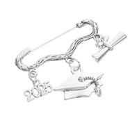minkissy spilla commemorativa di laurea spilla laurea spilla distintivo di laurea Pin di battitore del cappello di laurea pendenti di laurea per il limite Lega di zinco Silver