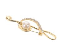 minkissy Spilla Nota Musicale Elegante in Lega Oro Strass Scintillanti, Leggera e Decorativa, per Abbigliamento Casual e Uso Quotidiano