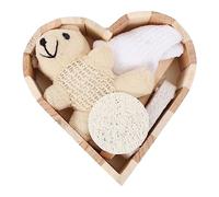 minkissy Spugna da bagno 1 Set Box Set da bagno Scrunchie Set Spugne da bagno Bagno Corpo Guanto da bagno Sposa Palla da bagno Legno, Luffa, Cotone Spa T Asciugamani