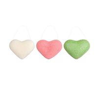 minkissy Spugna Viso Vegana Detergente A Fondo 3 Pezzi A Forma Di Cuore Per La Pulizia Profonda Dei Pori E Per La Rimozione Del Trucco Delicata Sulla Pelle Casuale