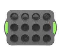 minkissy Stampo per Muffin in Silicone Resistente ad Alte Temperature Design a 12 Scomparti, Pratico per Casa e Panetteria, Forma Multi-griglia Colorata