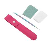 minkissy Strumento Professional Acciaio Inossidabile per Cuticole con e Punta Obliqua Fogli Vetrata Inclusi per Manicure e Pedicure Casa Salone