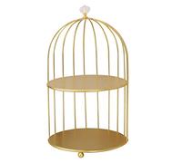 minkissy Supporto per Oggetti Vari in Ferro a 2 Strati, Organizer Cosmetici Multifunzione Design Gabbia per Uccelli, Scaffale Portaoggetti da Scrivania per Bagno e Camera da Letto