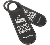minkissy Targhe per Porta in Pelle 2 Pezzi Doppia Faccia “non Disturbare Prego Pulire” Ciondolo da Appendere per Hotel Bar Caffetteria Decorazione Artigianale Resistente Adatto per Porte