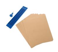 minkissy Tavoletta Braille Tastiera Braille in Plastica Lavagna in Braille Dispositivo Di Scrittura Braille Strumento Di Apprendimento Braille Macchina Da Scrivere Braille Blue Carta