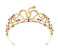 minkissy Tiara da Donna Corona Serpente a Due Toni Dorata e Pietre Preziose Copricapo da Dea per Feste e Matrimoni Accessorio Costume da Ballo Elegante per Adulti e Ragazze