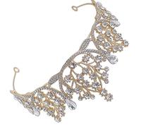 minkissy Tiara Di Spettacolo Sposa Costume Orgoglioso Decorazioni Per Matrimoni Decorazioni Arcobaleno Ricamato Decorativo Corone Per Le Donne Veste Nastro Mer Acrilico Golden