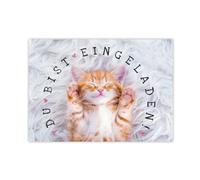 Minkocards 12 biglietti di invito per compleanno per bambini, ragazze, gatti, inviti di compleanno