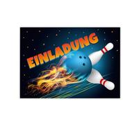 Minkocards 12 biglietti di invito per il compleanno dei bambini, a forma di coni, per feste di bowling, per ragazze e ragazzi