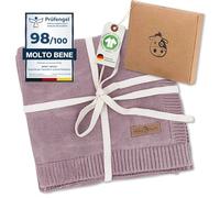 Minky Mooh® - Coperta per bambini in 100% cotone biologico (Öko-Tex 100), dimensioni: 94 x 72 cm, lilla - Baby & Coperta regalo per neonati per nascita - Primo set - Panno in cotone per ragazze e