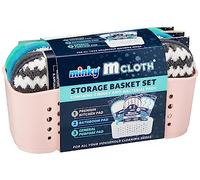 Minky - Set con cestino porta cuscinetti di pulizia M Cloth, rosa