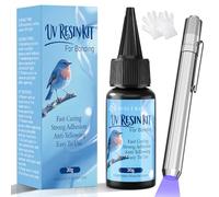 Minlebao Kit di resina UV con luce UV per resina, 30 g, colla UV trasparente e kit in resina a polimerizzazione rapida, per la creazione di gioielli fai da te per plastica, vetro, incollaggio acrilico
