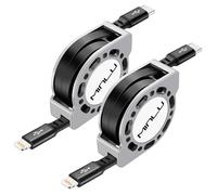 MINLU Cavo da USB tipo C a Lightning da 1,2 m, ricarica rapida retrattile per iPhone 14/13/12/11 Pro Max/XS/XR/X/iPad/CarPlay
