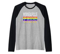 Minneapolis Pride Gay Lesbiche Queer LGBT Bandiera Arcobaleno Maglia con Maniche Raglan
