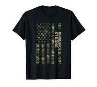 Minneapolis Strong Minnesota America Distressed Camo US Flag Maglietta