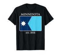 Minnesota Flag 32nd US State 1858 Minnesota Native Maglietta
