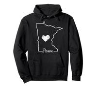 Minnesota Home Shirt MN Graphic Map con Cuore Felpa con Cappuccio