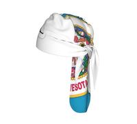 Minnesota State Flag Map Print Skull Headwrap Under Helmet Cycling Cap Leggero Quick Dry Adulto Regalo Taglia Unica