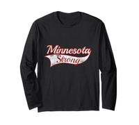 Minnesota Strong Powerful Message Varsity Style Throwback Maglia a Manica
