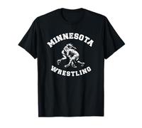 Minnesota Wrestling 80s Distressed Retro Freestyle Wrestlers Maglietta