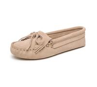 Minnetonka Kilty - Mocassino da donna con suola in morbida pelle, pietra, 36 EU