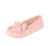 Minnetonka Kilty - Mocassino da donna con suola in morbida pelle, Rosso tendente rosa, 37 EU