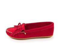 Minnetonka - Kilty Suede Moc, Mocassino da donna, Rosso (Red), 39,5