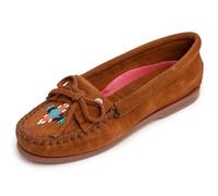Minnetonka Mocassini Donna Nizhoni Suede Perline, Marrone, 39 EU