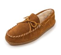 Minnetonka Pantofole da uomo foderate in pile con suola rigida, Marrone, 7.5