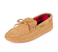 Minnetonka Pantofole da uomo in pile doppio fondo, Cannella, 44.5 EU