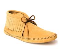 Minnetonka Stivale Mocassino Classico con Frange Uomo, Softsole Tan, 47 EU