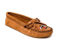 Minnetonka Thunderbird - Mocassino da donna con suola in morbida pelle, Marrone, 40 EU