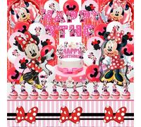 Minni Palloncini Compleanno, Minni Decorazione Compleanno, Topolino Festa Compleanno, Minni Kit Compleanno, Cake Toppers, Minni Palloncini con Foglio Festa Compleanno Feste Tema di Compleanno