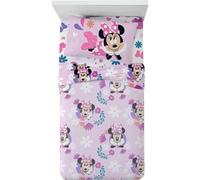 Set completo lenzuola letto singolo Minnie in Cotone con Sacca Sport ricamata