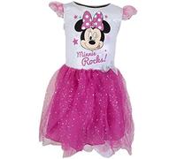 Minnie Disney Abito Bimba Rochs Colore Fuxia Taglie 3/4-5/6-7/8 Anni